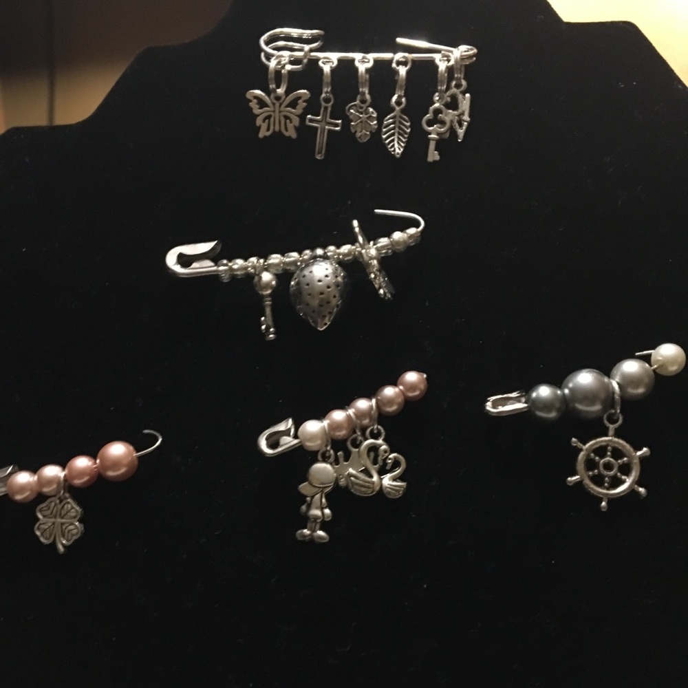 Five Safety Pin Jewelry